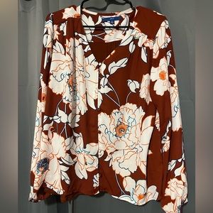 Apt. 9 Burnt Orange Floral Top